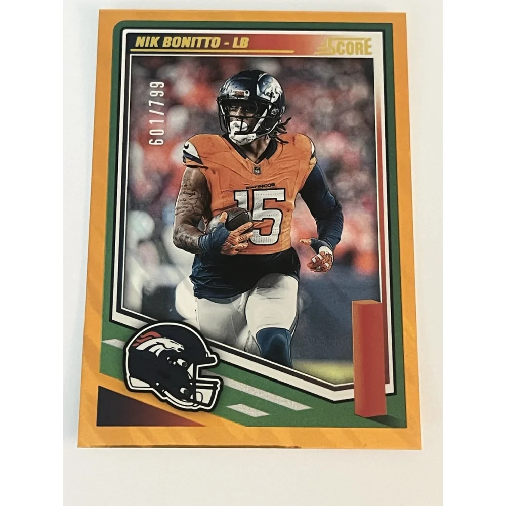 2025 Panini Score Circular Nik Bonitto #50 Numbered 601/799 Broncos NFL Football